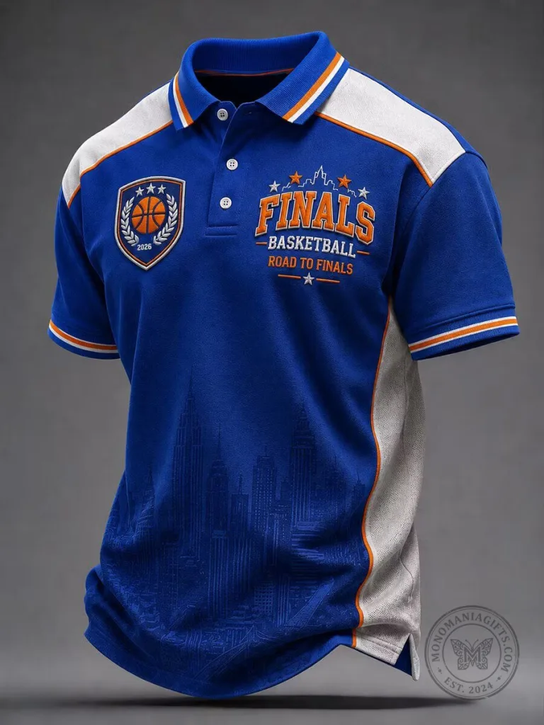 Basketball Fan Shirt Finals Road To Finals 2026 Blue Polo Shirt