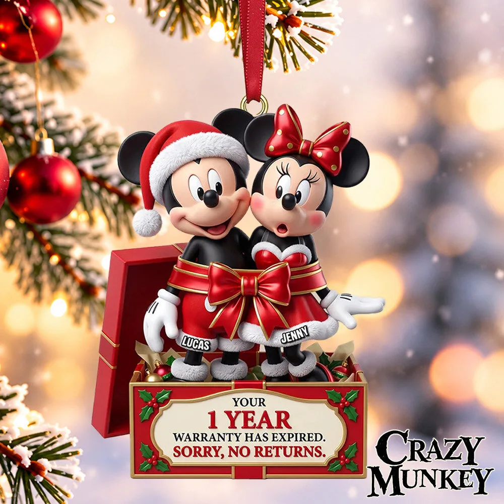 Mickey Minnie Christmas Couple Concept Fan Acrylic Ornament | Home Decor