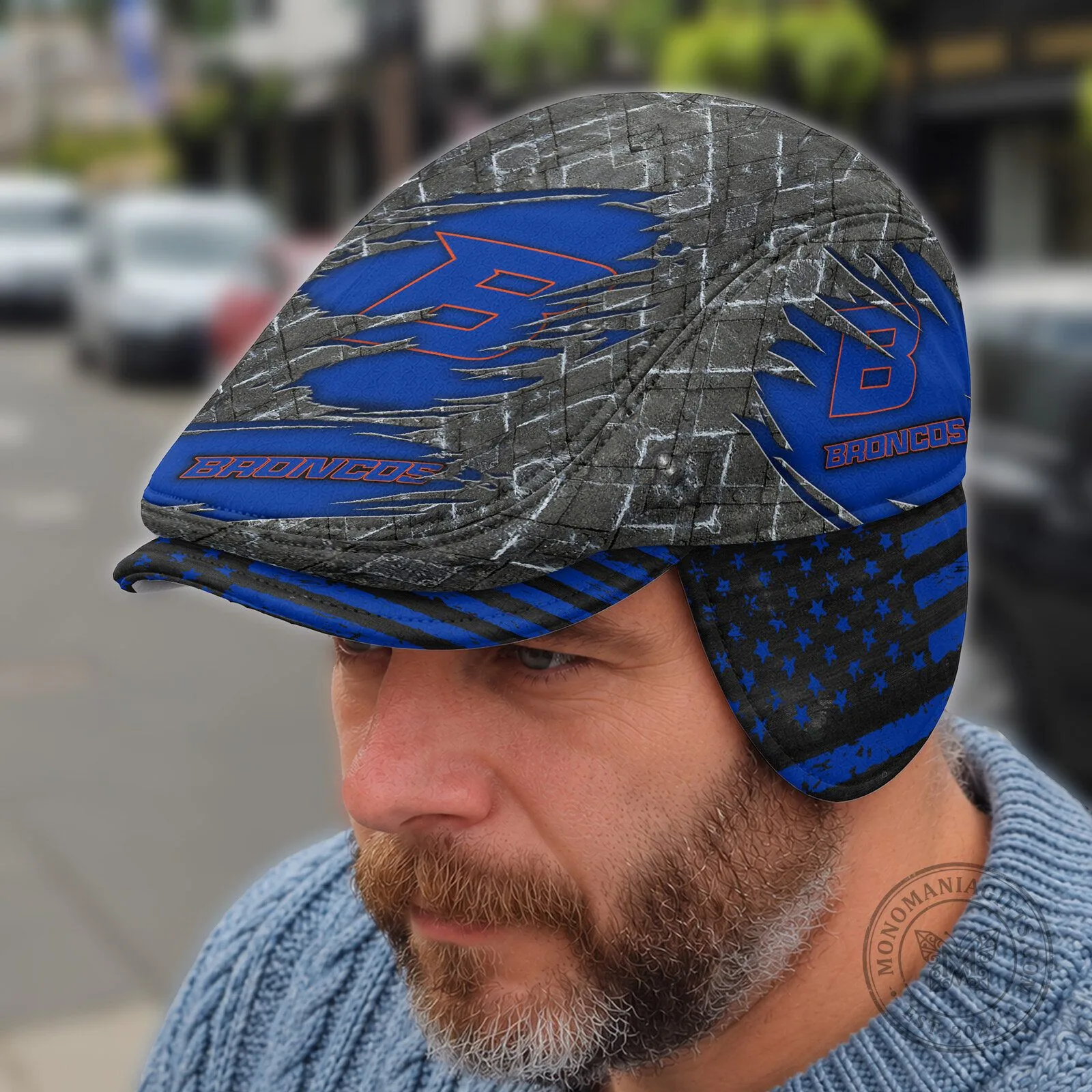 Boise State Broncos NCAA Flat Cap with Foldable Ear Flaps