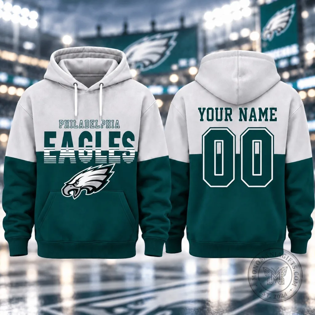 Philadelphia Eagles Custom Name And Number Fan Hoodie Philadelphia Eagles Custom Name And Number Fan Hoodie