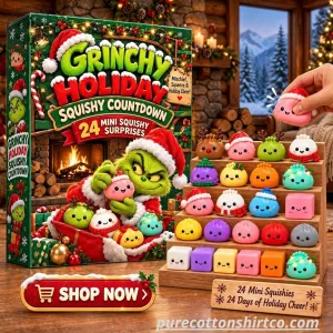 Grinchy Holiday Squishy Countdown Advent Calendar %E2%80%93 24 Mini Squishy Surprises Box 2