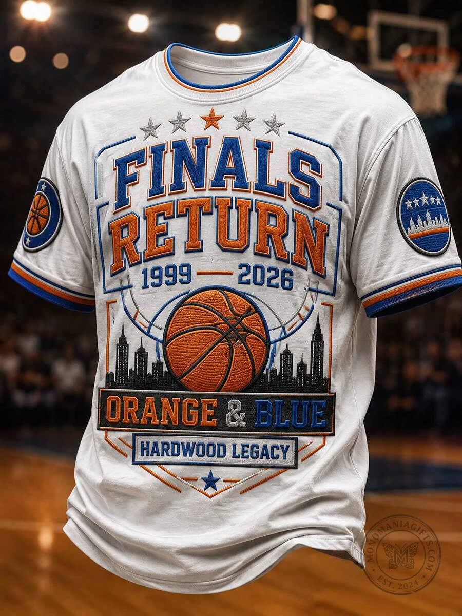 Basketball Fan Shirt Finals Return Orange and Blue Hardwood Legacy T-Shirt