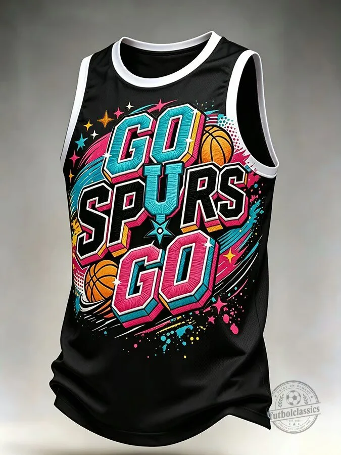 San Antonio Spurs Basketball Fan Shirt Go Spurs Go Black Jersey