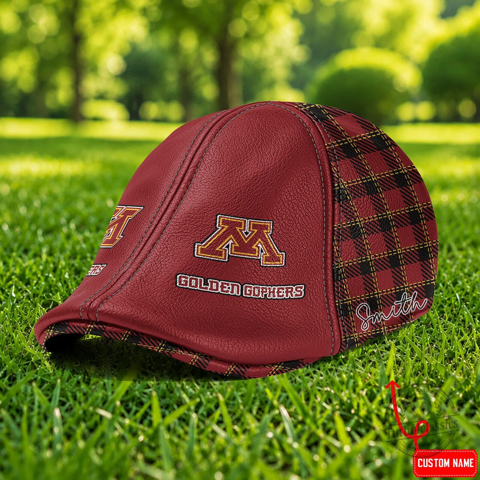 Minnesota Golden Gophers Personalized Ivy Cap, Custom Name Flat Cap