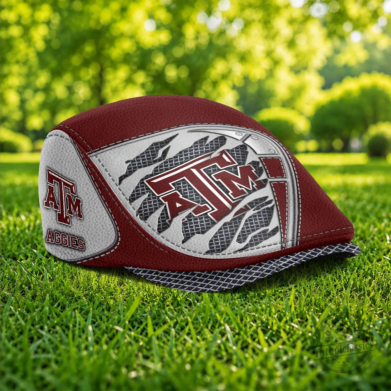 Texas A&M Aggies NCAA Football Team Maroon Flat Cap Hat 5 Texas A&M Aggies NCAA Football Team Maroon Flat Cap Hat
