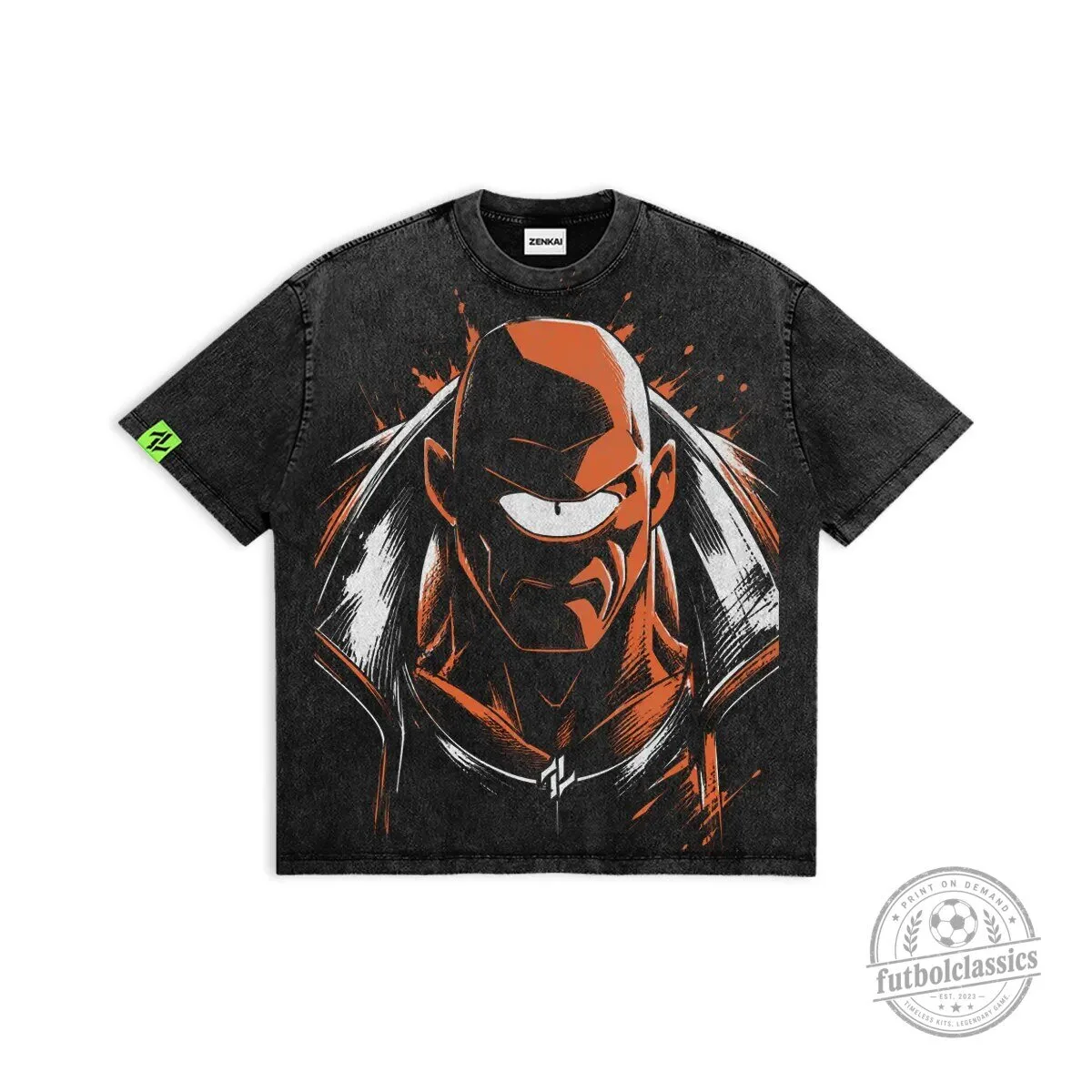Dragon Ball Z Tien Shinhan The Unyielding Anime Black Washed T-Shirt