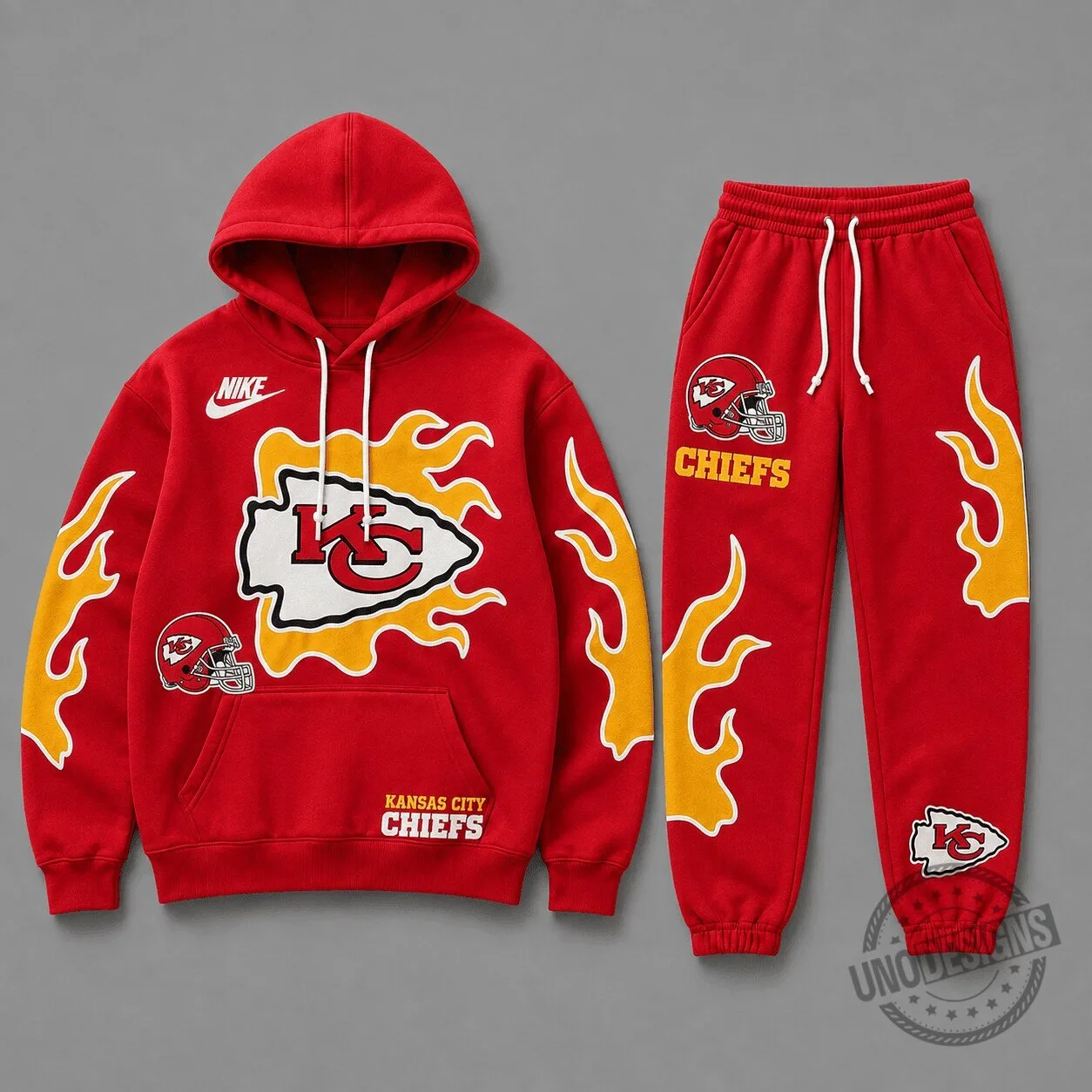 Kansas City Chiefs Flame Strike Hoodie and Jogger Set
