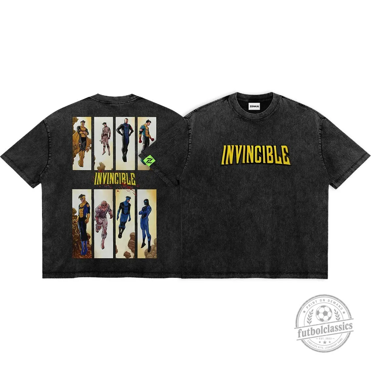 Invincible The Multiverse Comic Book Characters Black Washed T-Shirt