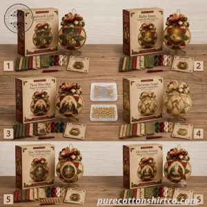 ⛪ Christmas Nativity Patchwork Ornament DIY Kit (Choose Option) 5 Christmas Nativity Patchwork Ornament DIY Kit Choose Option