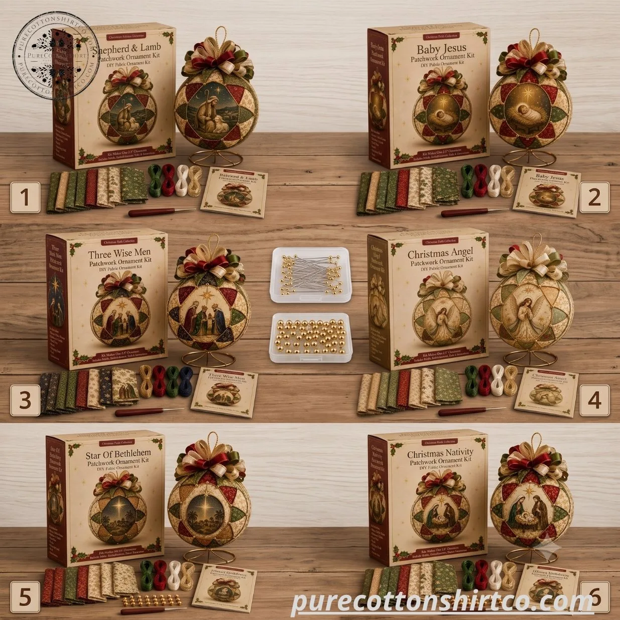 ⛪ Christmas Nativity Patchwork Ornament DIY Kit (Choose Option)