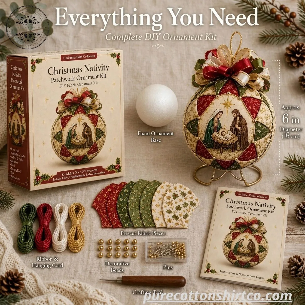Christmas Nativity Patchwork Ornament DIY Kit (Choose Option) (2) ⛪ Christmas Nativity Patchwork Ornament DIY Kit (Choose Option) — image 3