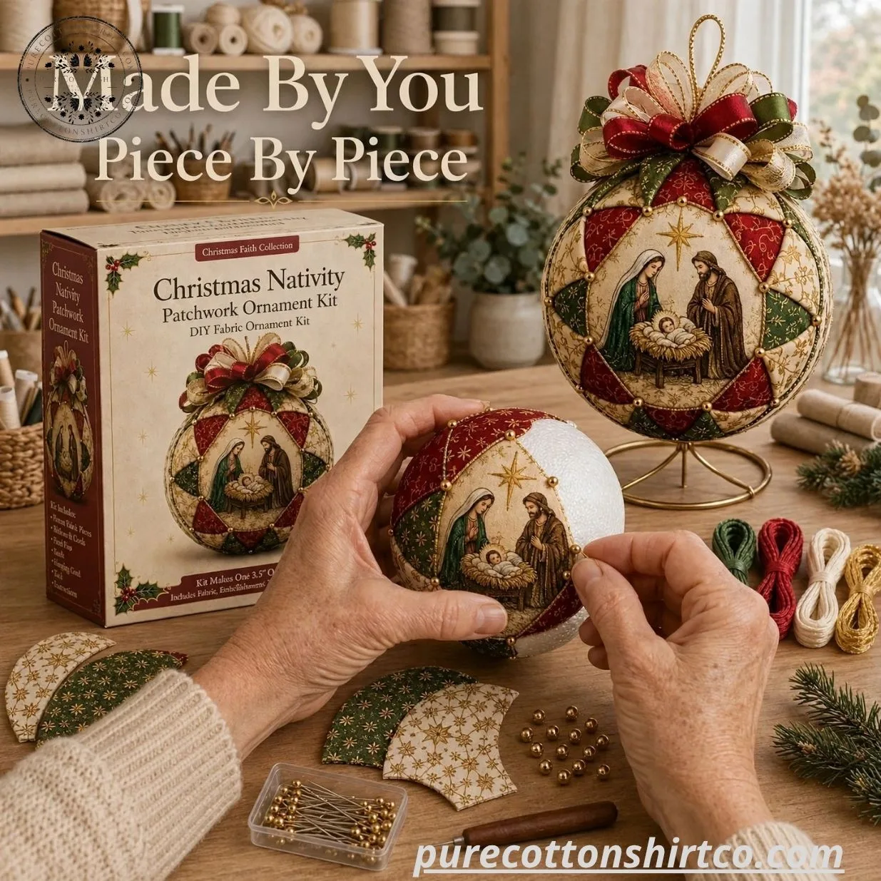 Christmas Nativity Patchwork Ornament DIY Kit (Choose Option) (3) ⛪ Christmas Nativity Patchwork Ornament DIY Kit (Choose Option) — image 4