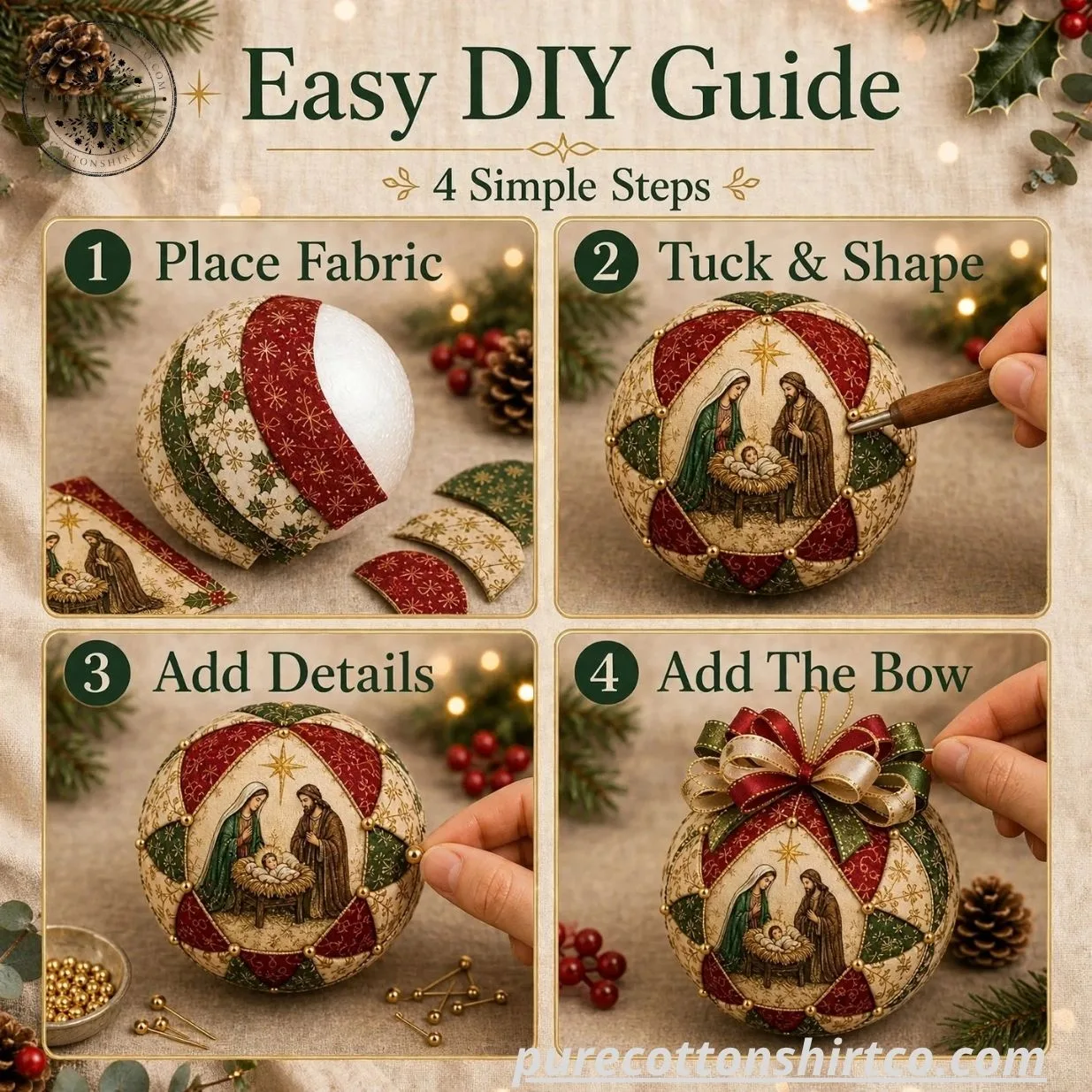 Christmas Nativity Patchwork Ornament DIY Kit (Choose Option) (4) ⛪ Christmas Nativity Patchwork Ornament DIY Kit (Choose Option) — image 5