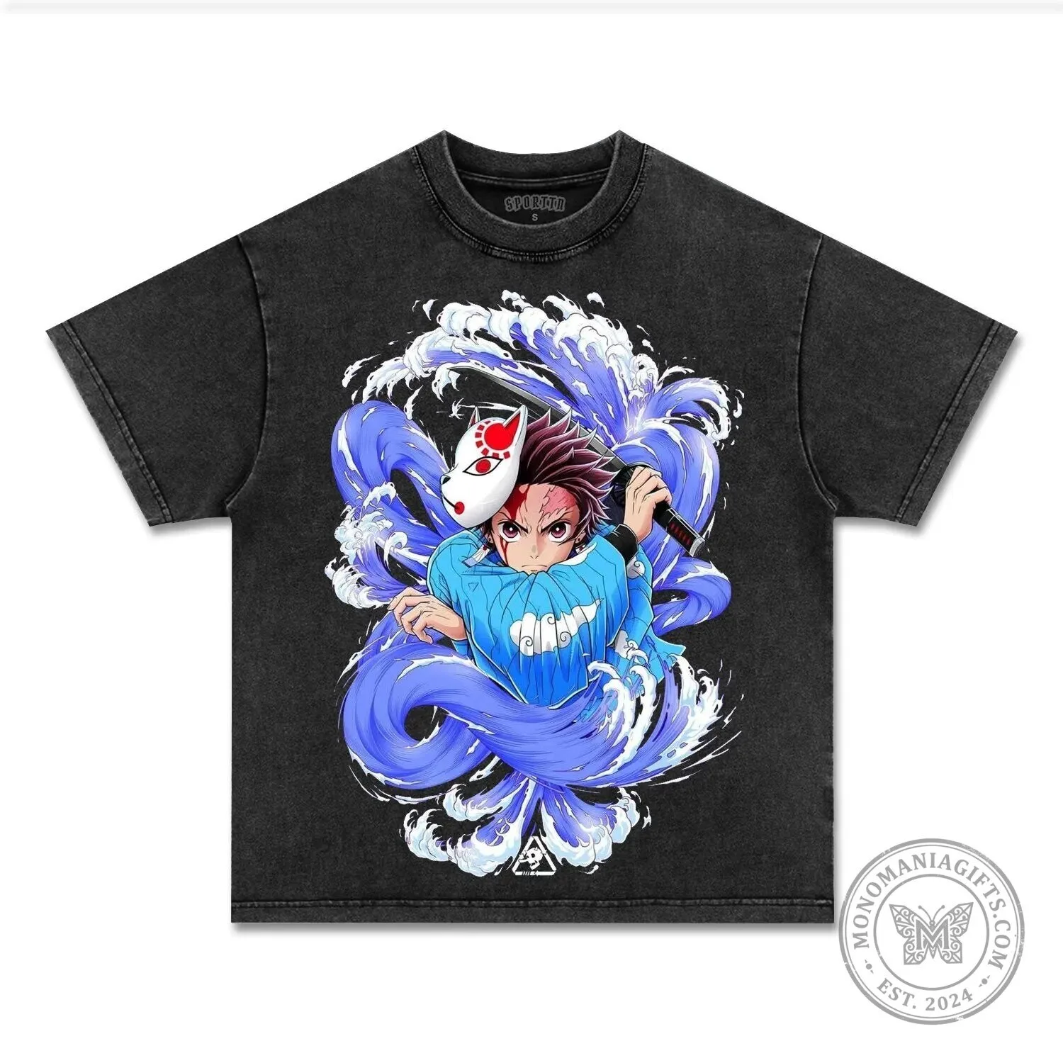 Demon Slayer Tanjiro Kamado Anime Inspired Vintage Washed T-Shirt
