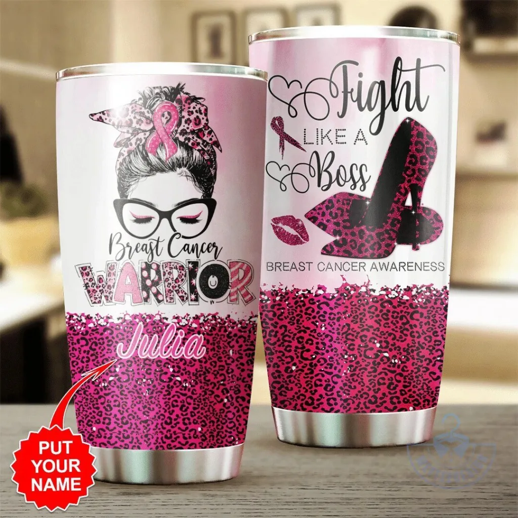 Personalized Breast Cancer Awareness Warrior Fight Like A Boss Tumbler 16 Personalized Breast Cancer Awareness Warrior Fight Like A Boss Tumbler