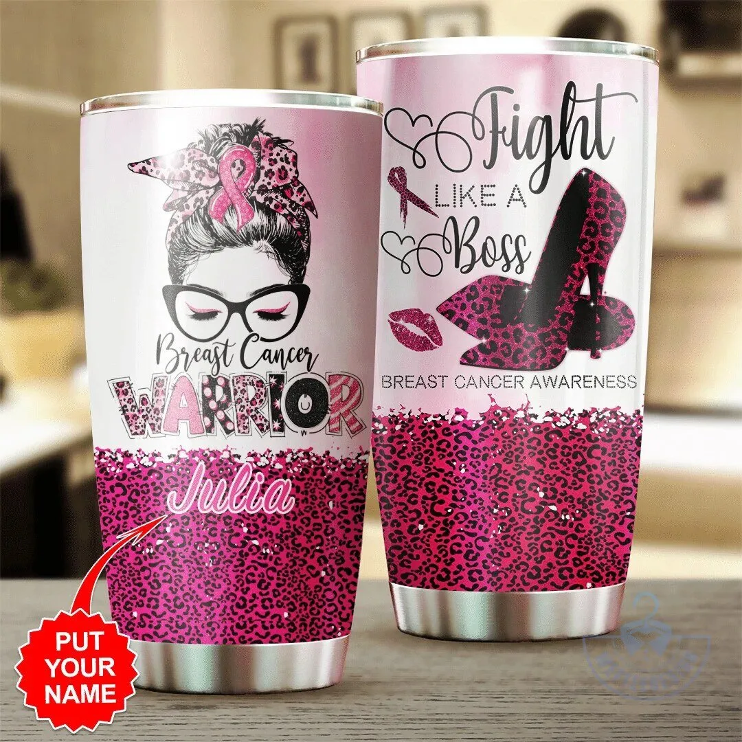 Personalized Breast Cancer Awareness Warrior Fight Like A Boss Tumbler 1 Personalized Breast Cancer Awareness Warrior Fight Like A Boss Tumbler