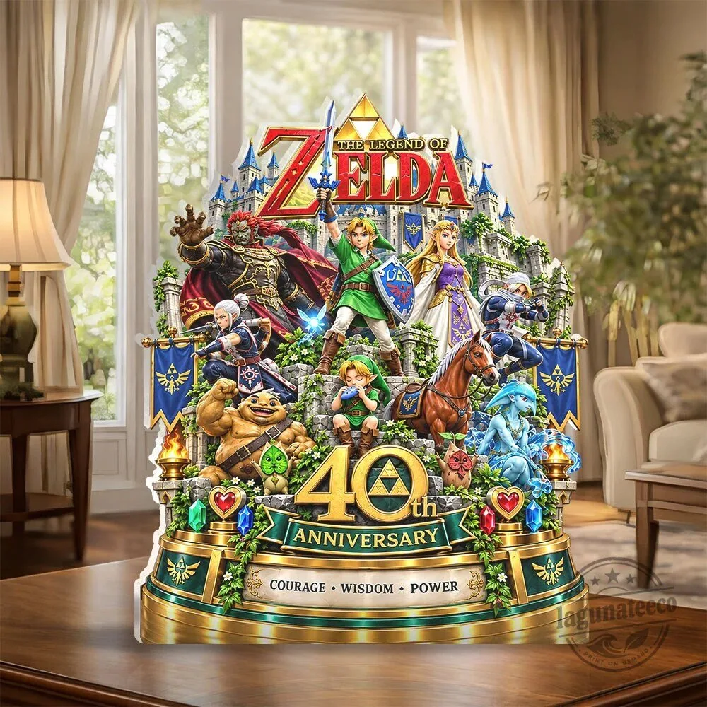 The Legend of Zelda 40th Anniversary Courage Wisdom Power Acrylic Plaque