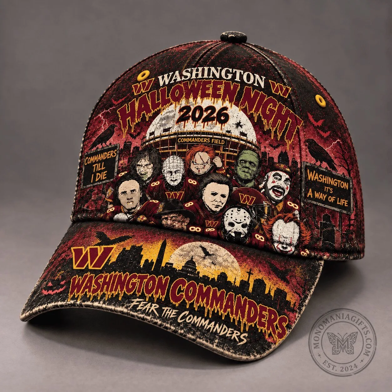 Washington Commanders Halloween Night 2026 Fear The Commanders Cap Hat