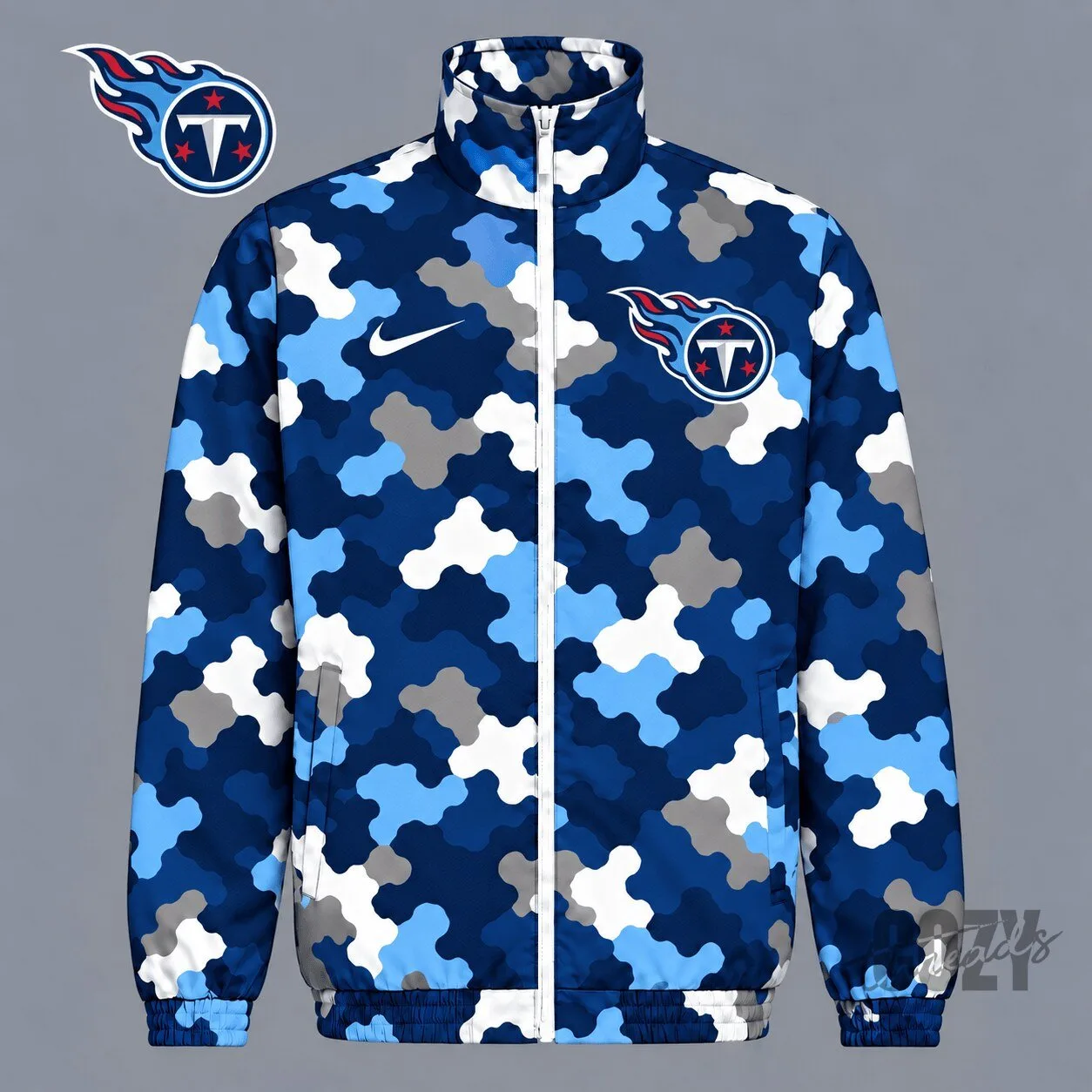 Tennessee Titans NFL Game Day Camouflage Full-Zip Retro Jacket