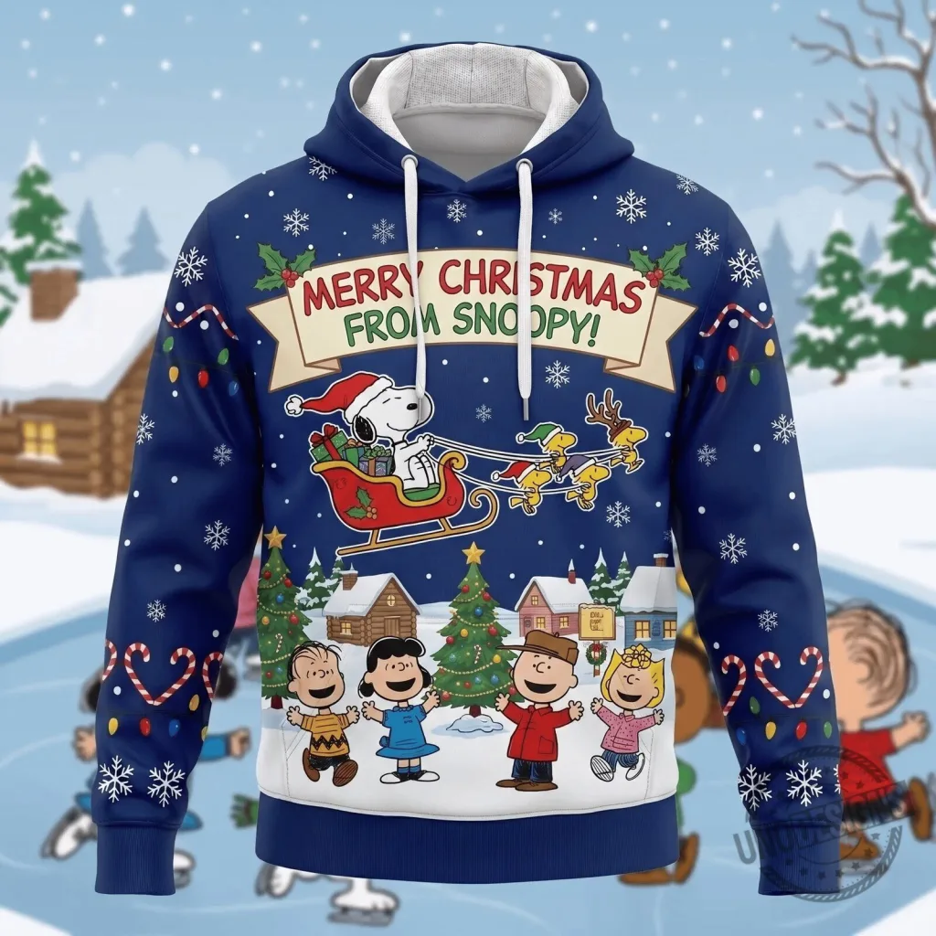 Snoopy Merry Christmas From Snoopy Winter Wonderland Holiday Hoodie Snoopy Merry Christmas From Snoopy Winter Wonderland Holiday Hoodie
