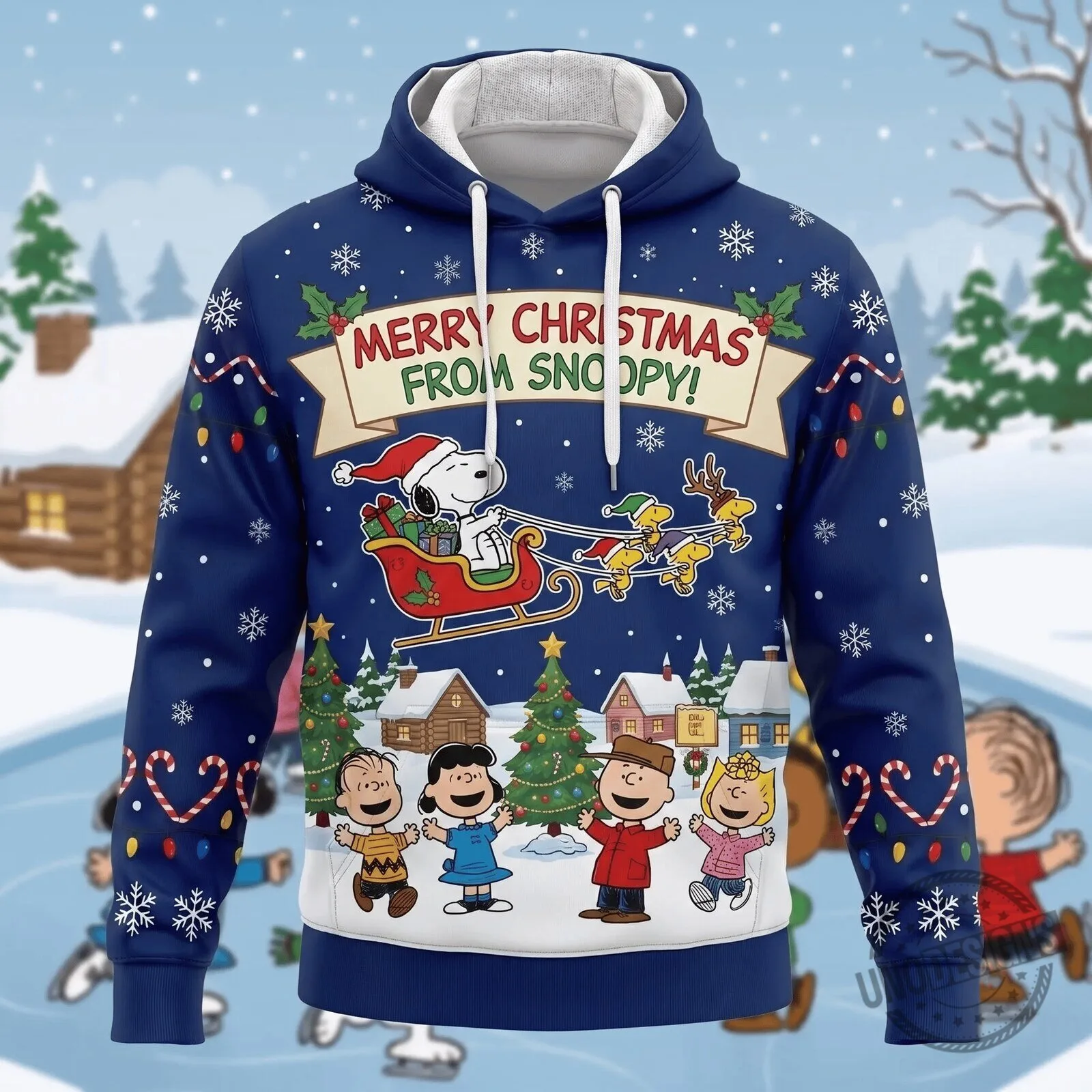 Snoopy Merry Christmas From Snoopy Winter Wonderland Holiday Hoodie