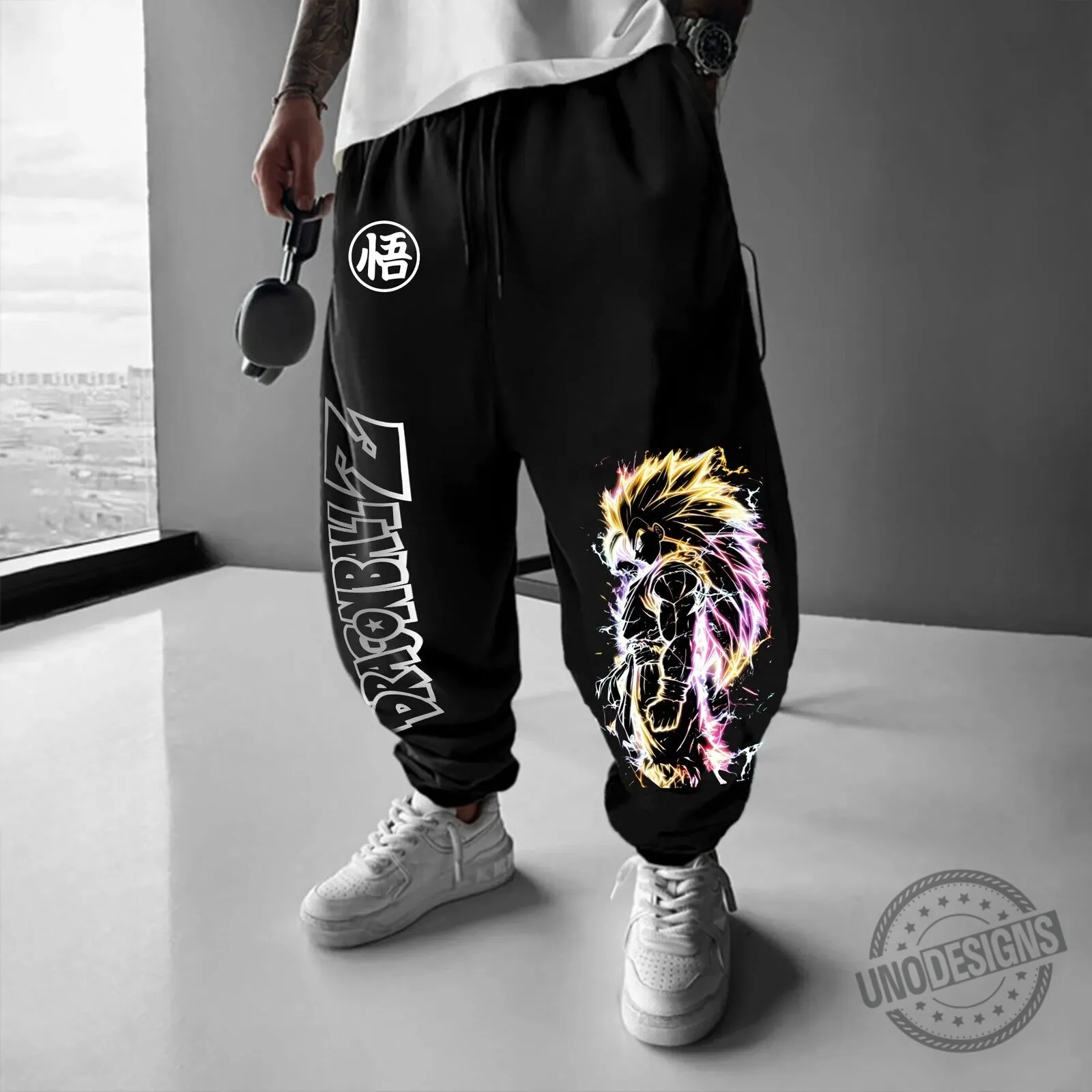 Dragon Ball Z Goku Super Saiyan Neon Glow Anime Streetwear Pants