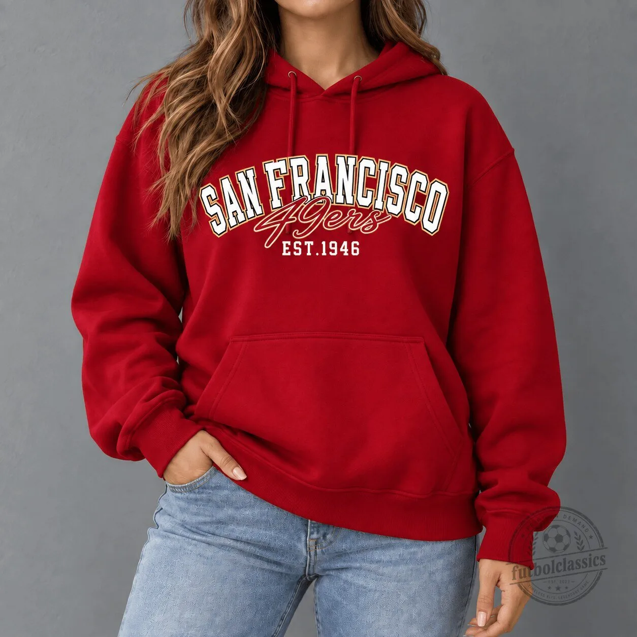 San Francisco 49ers Established 1946 NFL Team Red Hoodie