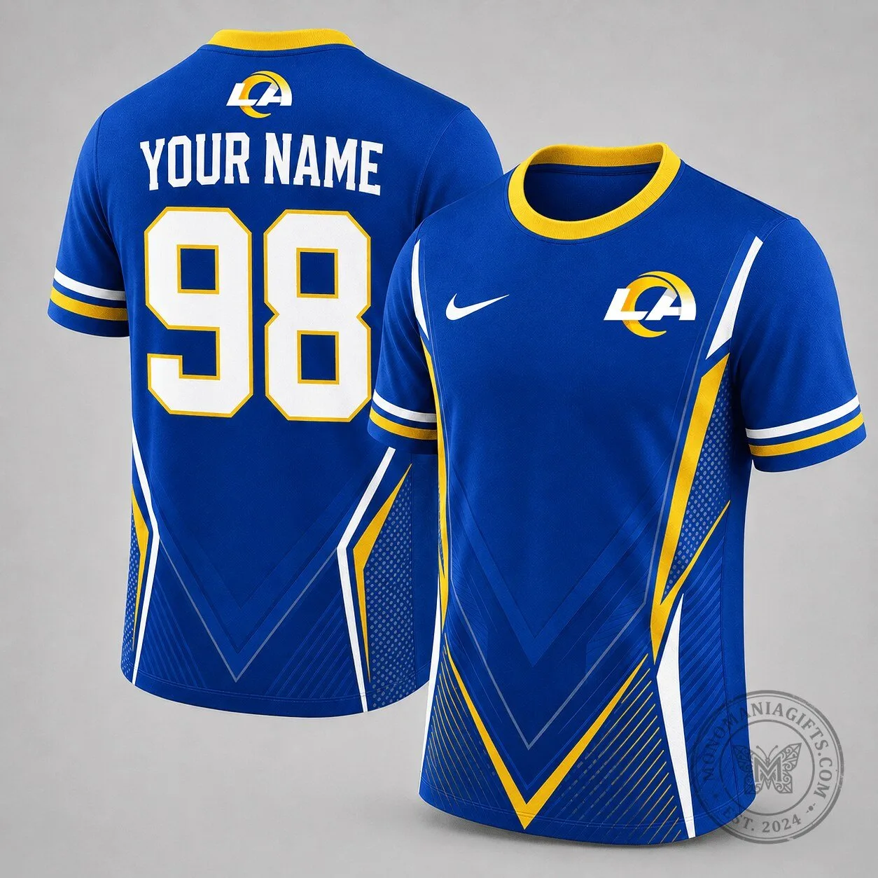 Los Angeles Rams Custom Name And Number Football Fan T-Shirt 1 Los Angeles Rams Custom Name And Number Football Fan T-Shirt
