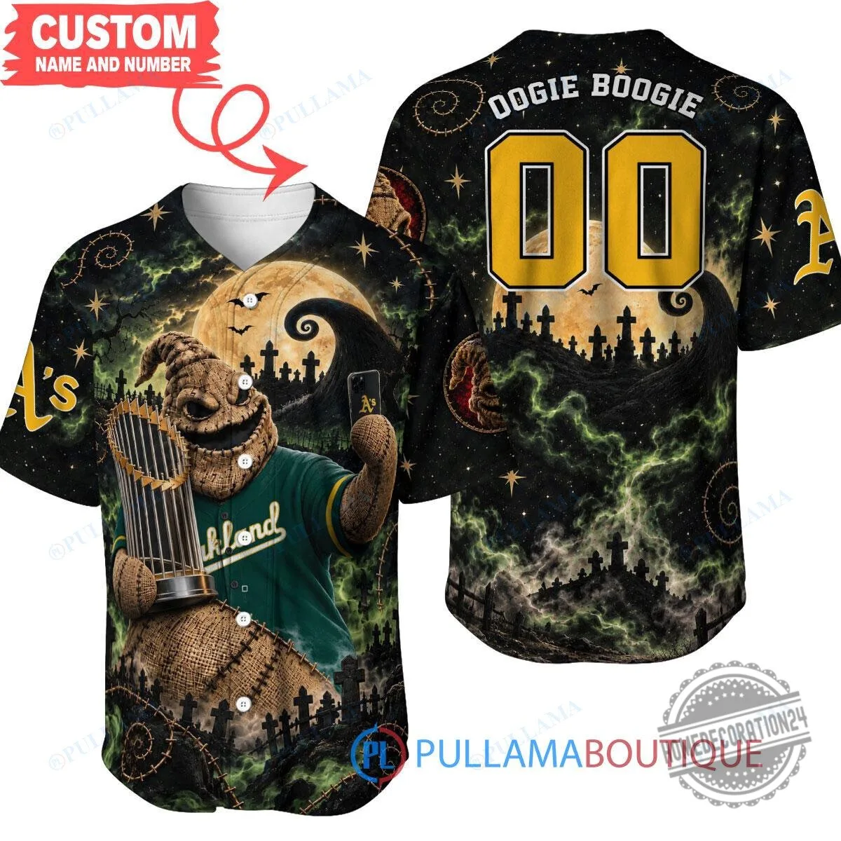Oakland Athletics Oogie Boogie Halloween Baseball Jersey