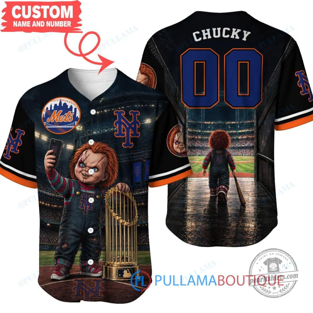 New York Mets Chucky World Series Trophy Baseball Jersey New York Mets Chucky World Series Trophy Baseball Jersey