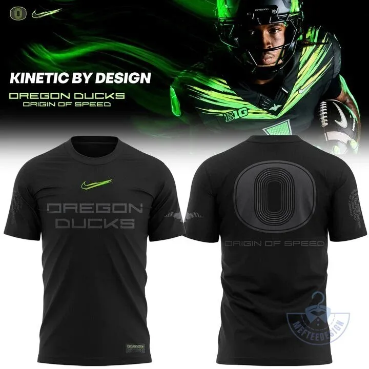Oregon Ducks Football Origin of Speed Kinetic by Design Black T-Shirt 5 Oregon Ducks Football Origin of Speed Kinetic by Design Black T-Shirt