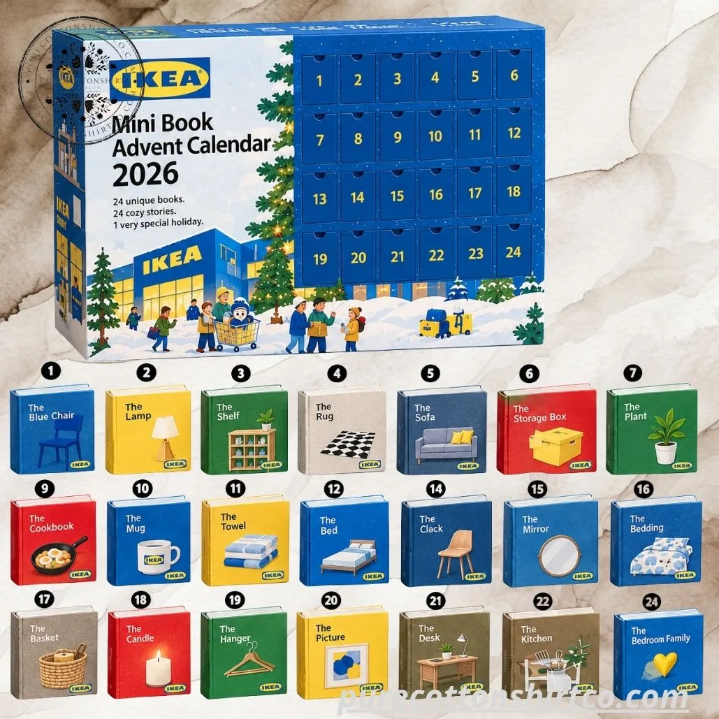 IKEA Mini Book Advent Calendar 2026 – 24 Days Acrylic Ornament  Book Cozy Stories Christmas Box