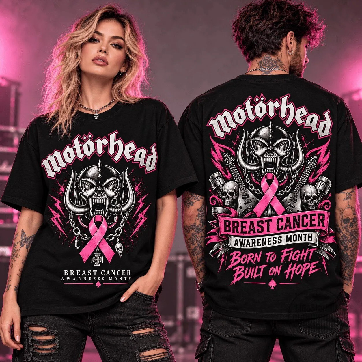 Motörhead Breast Cancer Awareness Month Born To Fight Built On Hope T-Shirt 1 Motörhead Breast Cancer Awareness Month Born To Fight Built On Hope T-Shirt