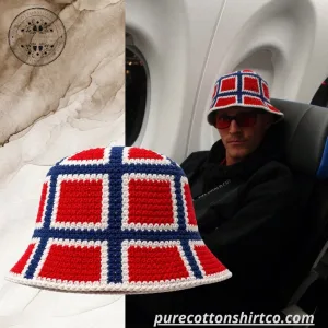 Norway Flag Crochet Bucket Hat