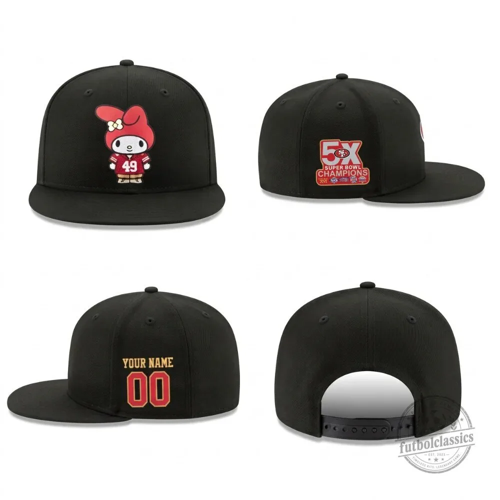 San Francisco 49ers My Melody Personalized Super Bowl Champions Snapback Cap Hat