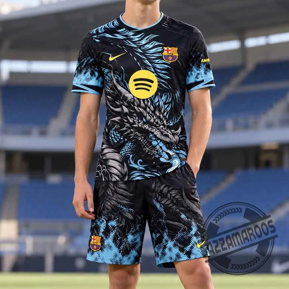 FC Barcelona Special Dragon Edition Ice Blue Jersey Shirt 2026 7 FC Barcelona Special Dragon Edition Ice Blue Jersey Shirt 2026