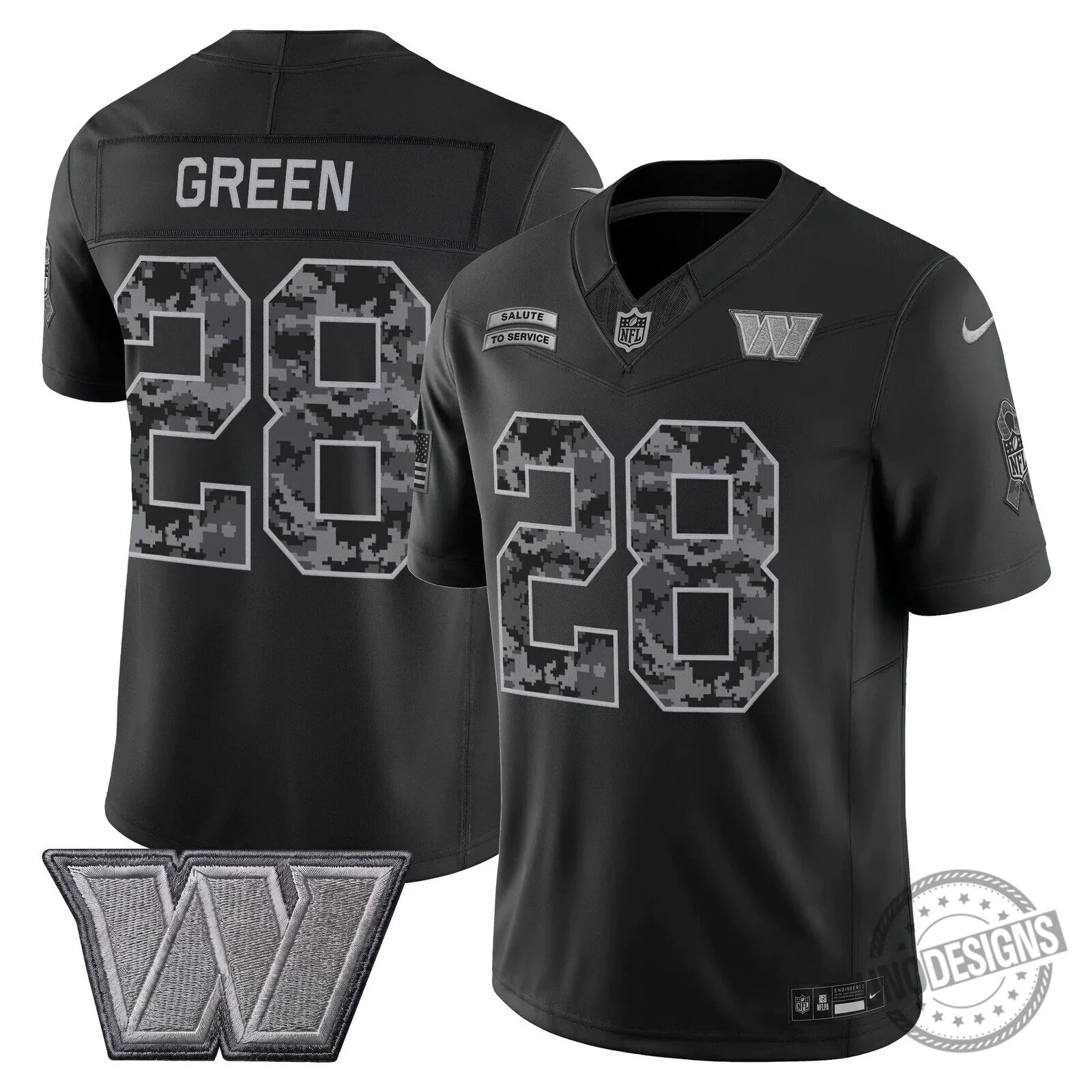 Salute To Service Football Jersey for Washington Commanders by Stefon Diggs 19 Salute To Service Football Jersey for Washington Commanders by Stefon Diggs