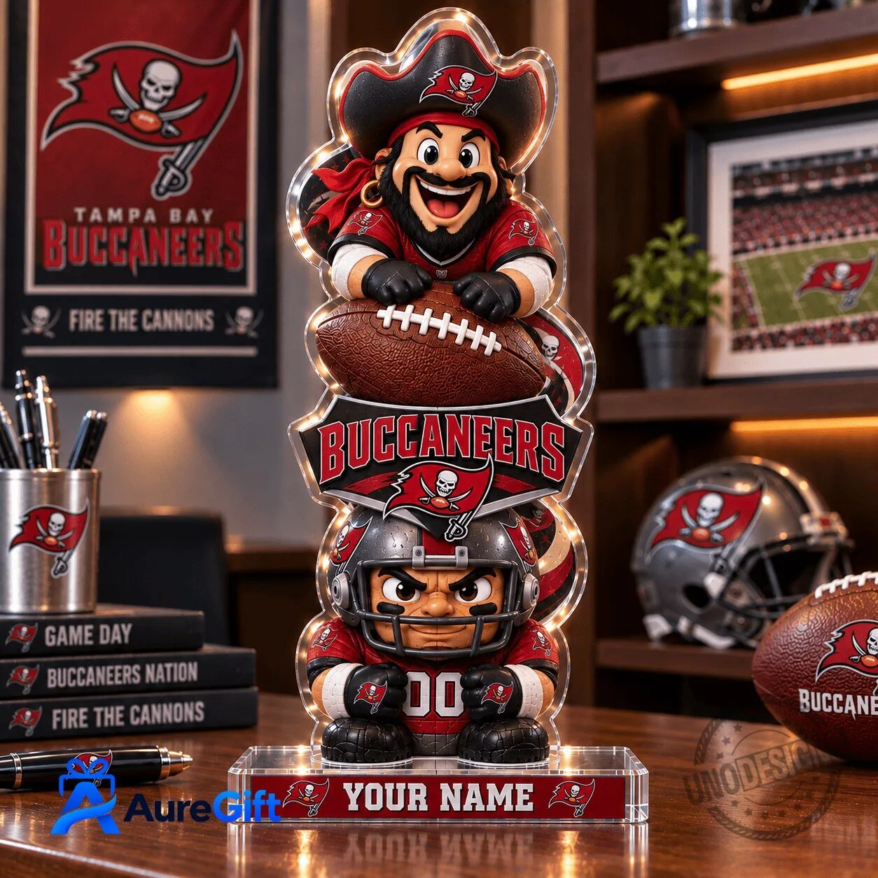 Tampa Bay Buccaneers Football Team Christmas Kickoff Personalized Acrylic Block