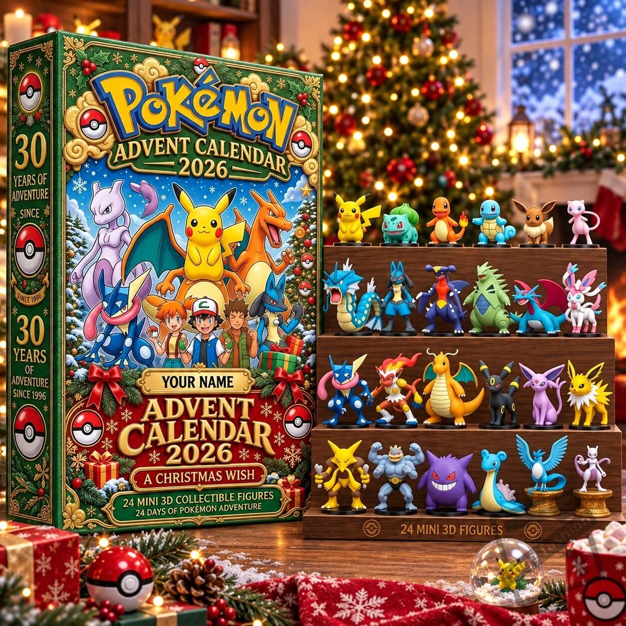 Pokemon Advent calendar Full Box Christmas Gifts Custom Name