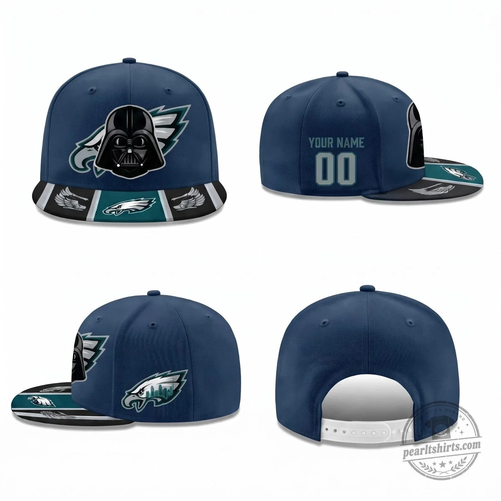 Darth Vader Philadelphia Eagles Personalized Black Snapback Cap Hat 6 Darth Vader Philadelphia Eagles Personalized Black Snapback Cap Hat