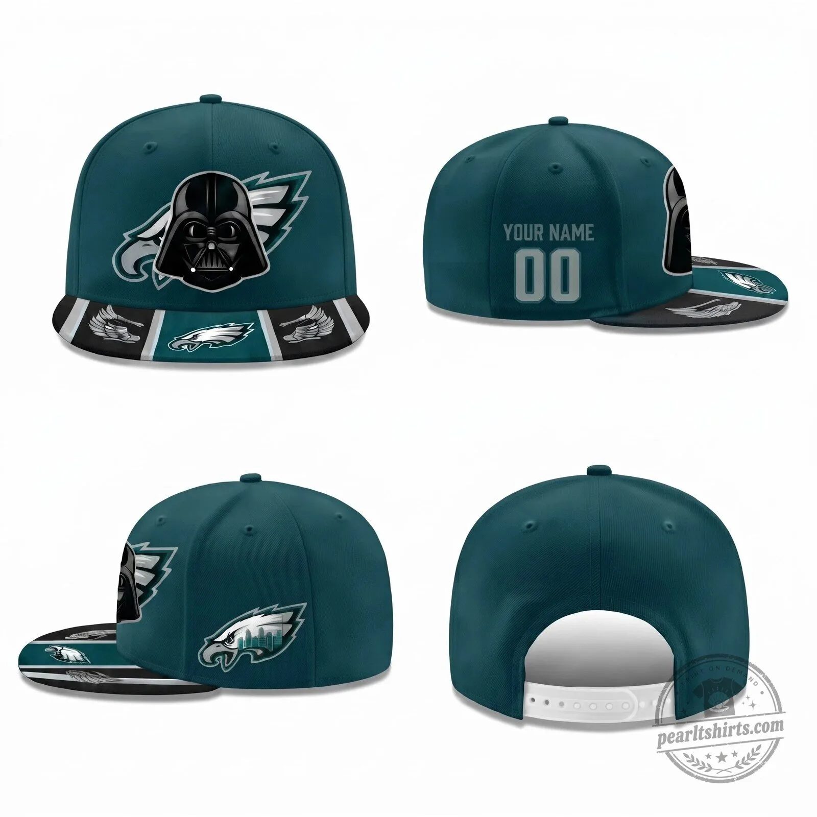 Darth Vader Philadelphia Eagles Personalized Black Snapback Cap Hat 7 Darth Vader Philadelphia Eagles Personalized Black Snapback Cap Hat