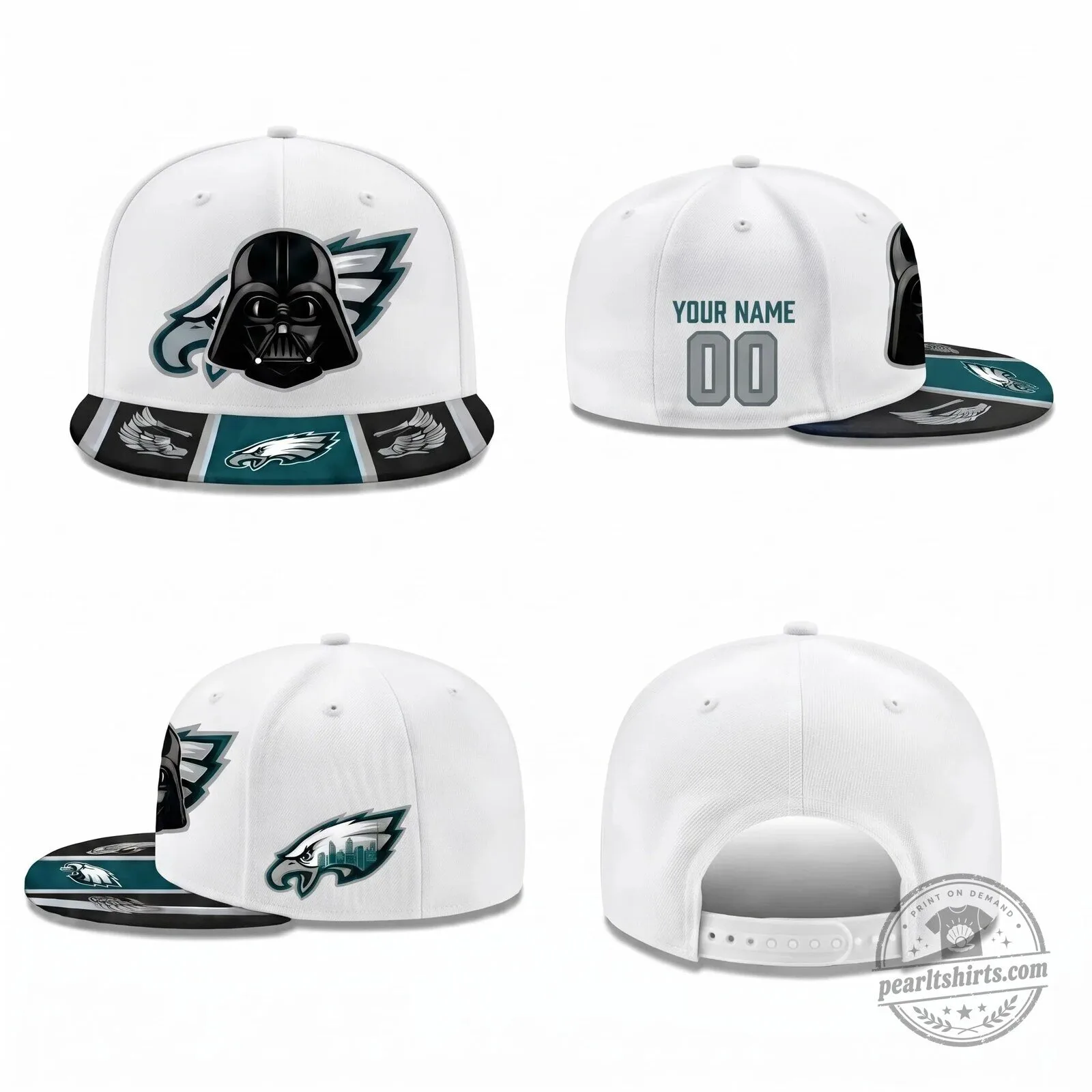 Darth Vader Philadelphia Eagles Personalized Black Snapback Cap Hat 8 Darth Vader Philadelphia Eagles Personalized Black Snapback Cap Hat