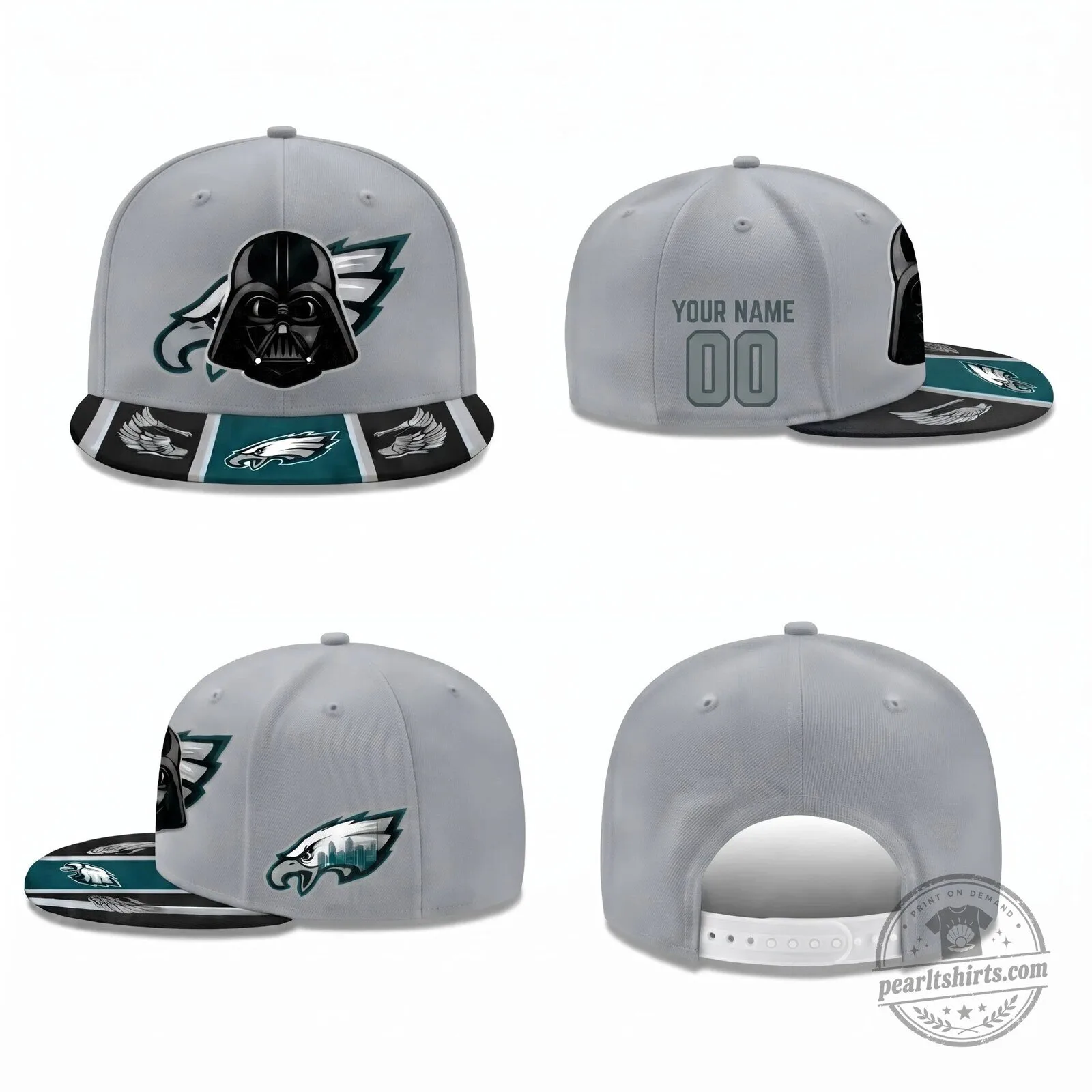 Darth Vader Philadelphia Eagles Personalized Black Snapback Cap Hat 9 Darth Vader Philadelphia Eagles Personalized Black Snapback Cap Hat