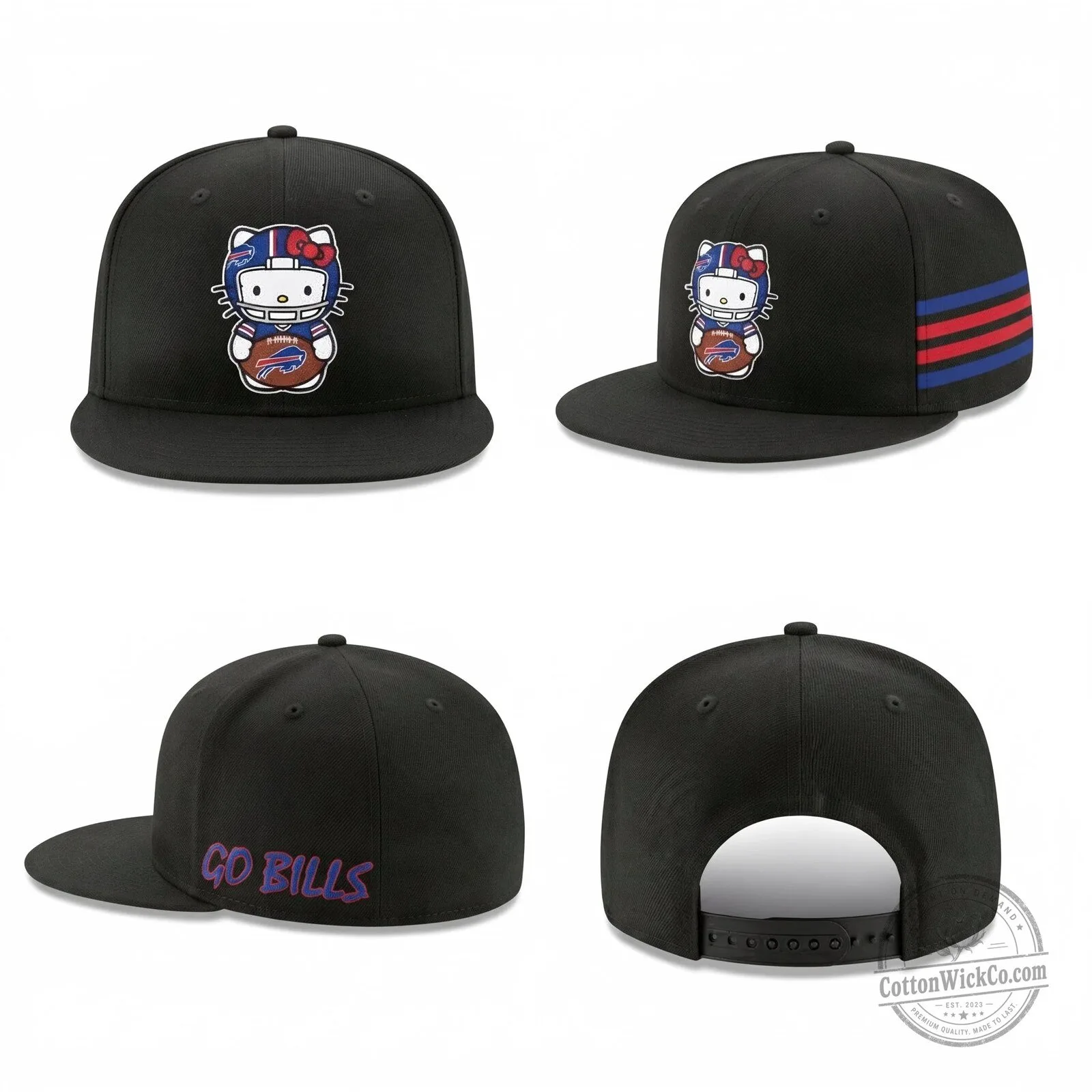 Buffalo Bills Hello Kitty Football Helmet Snapback Cap Hat
