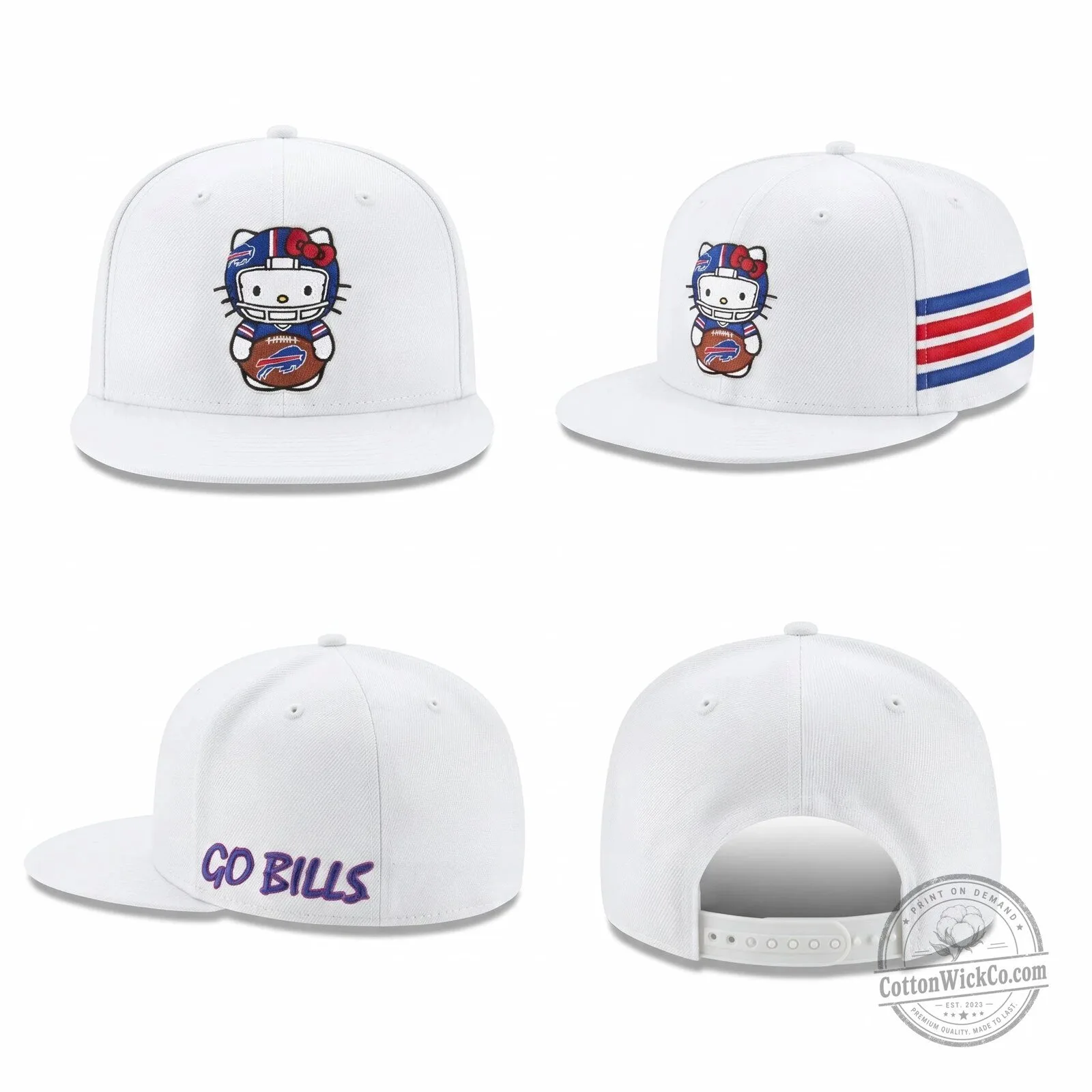 Buffalo Bills Hello Kitty Football Helmet Snapback Cap Hat 7 Buffalo Bills Hello Kitty Football Helmet Snapback Cap Hat
