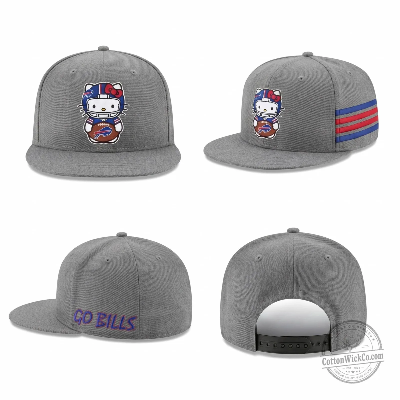 Buffalo Bills Hello Kitty Football Helmet Snapback Cap Hat 9 Buffalo Bills Hello Kitty Football Helmet Snapback Cap Hat