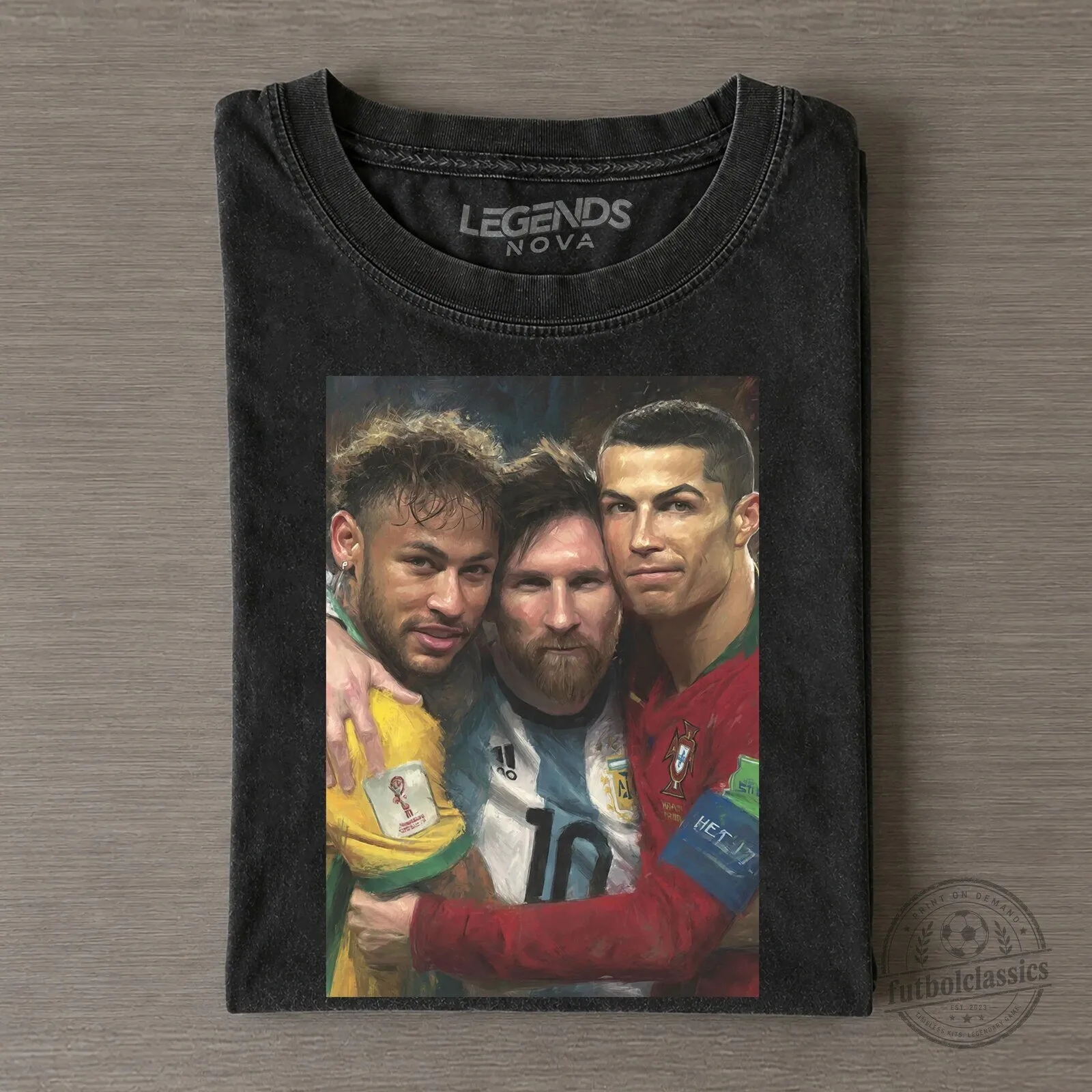 Cristiano Ronaldo, Lionel Messi, and Neymar Football Legends T-Shirt