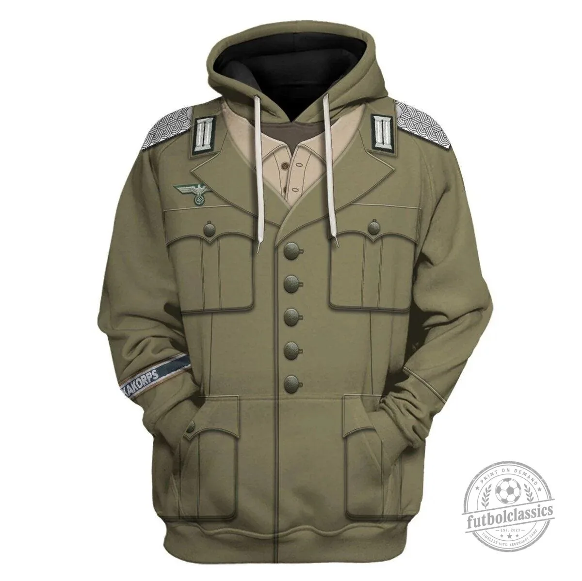 German Wehrmacht Heer Afrikakorps Officer Uniform Military Costume Hoodie 11 German Wehrmacht Heer Afrikakorps Officer Uniform Military Costume Hoodie