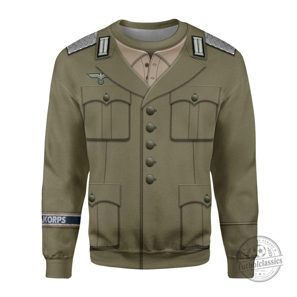 German Wehrmacht Heer Afrikakorps Officer Uniform Military Costume Hoodie 12 German Wehrmacht Heer Afrikakorps Officer Uniform Military Costume Hoodie