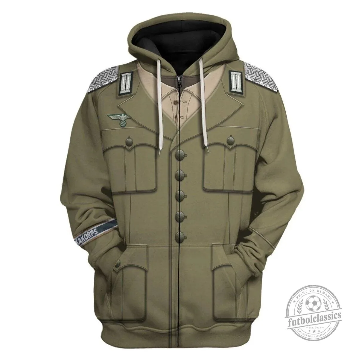 German Wehrmacht Heer Afrikakorps Officer Uniform Military Costume Hoodie 14 German Wehrmacht Heer Afrikakorps Officer Uniform Military Costume Hoodie